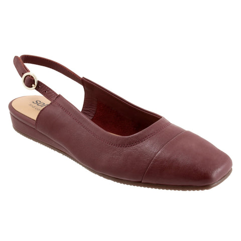 Softwalk Vittoria S2323-668 Womens Burgundy Wide Slingback Flats Shoes