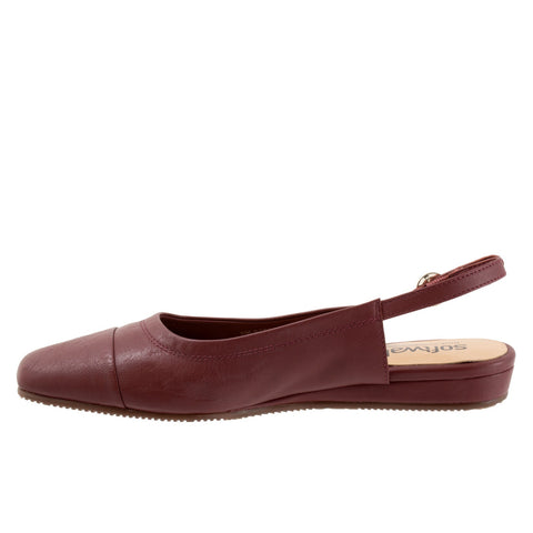 Softwalk Vittoria S2323-668 Womens Burgundy Narrow Slingback Flats Shoes