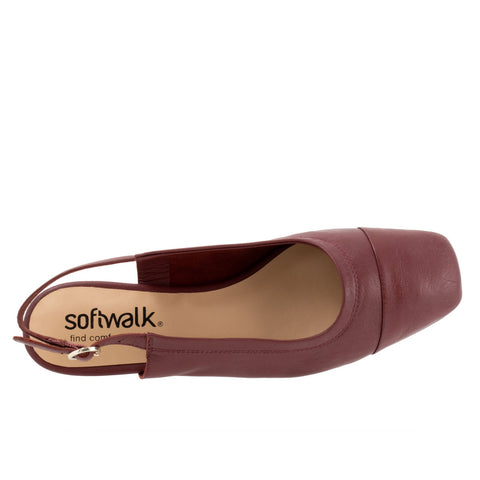 Softwalk Vittoria S2323-668 Womens Burgundy Wide Slingback Flats Shoes