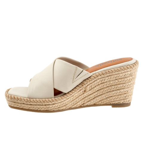 Softwalk Hastings S2324-131 Womens Beige Leather Wedges Sandals Shoes