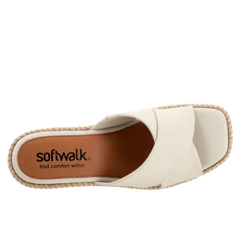 Softwalk Hastings S2324-131 Womens Beige Leather Wedges Sandals Shoes