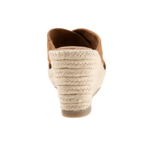 Softwalk Hastings S2324-258 Womens Brown Suede Slip On Wedges Sandals Shoes