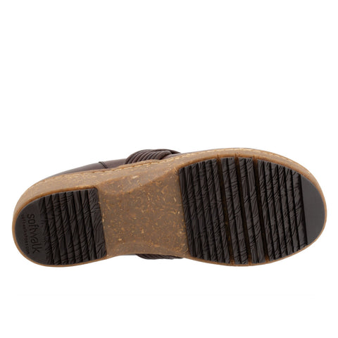 Softwalk Arvada Twist S2353-200 Womens Brown Leather Clog Flats Shoes
