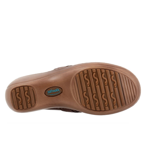 Softwalk Macintyre S2361-200 Womens Brown Narrow Leather Clog Flats Shoes