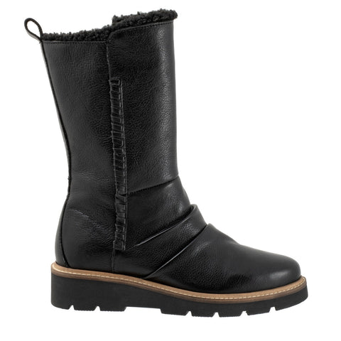 Softwalk Warner S2371-001 Womens Black Leather Casual Dress Boots