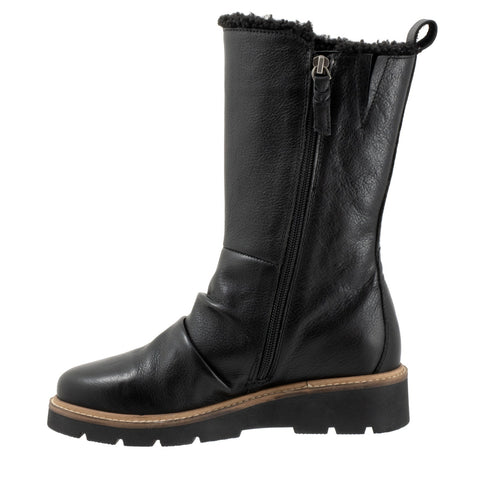 Softwalk Warner S2371-001 Womens Black Leather Casual Dress Boots