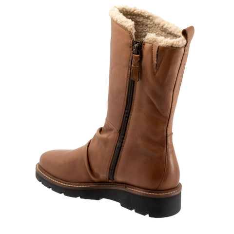 Softwalk Warner S2371-215 Womens Brown Wide Leather Casual Dress Boots