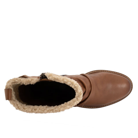 Softwalk Warner S2371-215 Womens Brown Wide Leather Casual Dress Boots