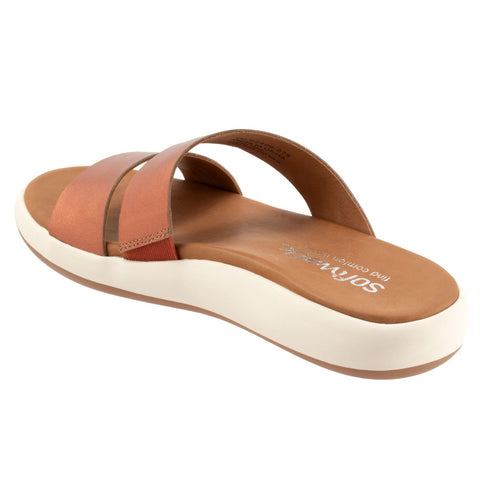 Softwalk Jenna S2408-275 Womens Brown Wide Leather Slides Sandals Shoes