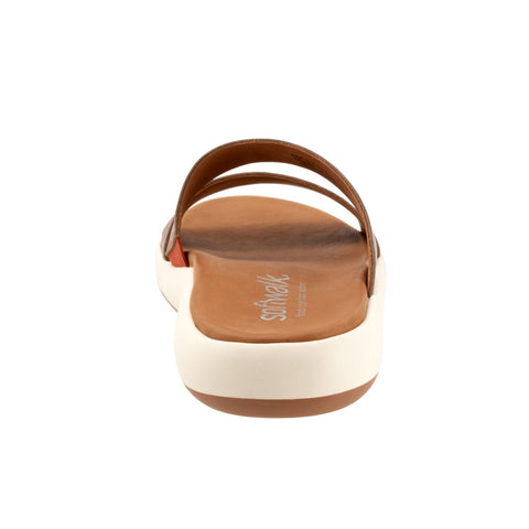 Softwalk Jenna S2408-275 Womens Brown Leather Slip On Slides Sandals Shoes