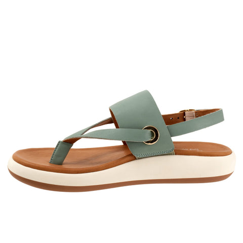 Softwalk Joliet S2409-312 Womens Green Wide Leather Strap Sandals Shoes