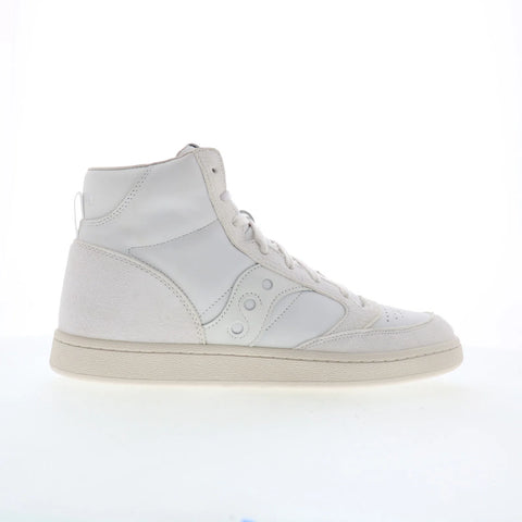 Saucony Jazz Court High Mens White Leather Lifestyle Sneakers Shoes