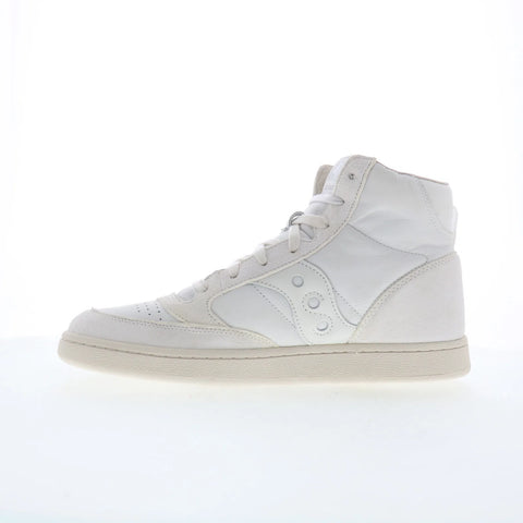 Saucony Jazz Court High Mens White Leather Lifestyle Sneakers Shoes