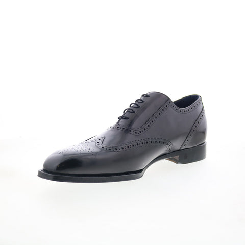 Di Bianco SB105 Mens Black Oxfords & Lace Ups Wingtip & Brogue Shoes