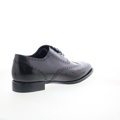 Di Bianco SB105 Mens Black Oxfords & Lace Ups Wingtip & Brogue Shoes