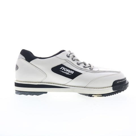 Storm SB15004-1 Womens White Leather Lace Up Athletic Bowling Shoes