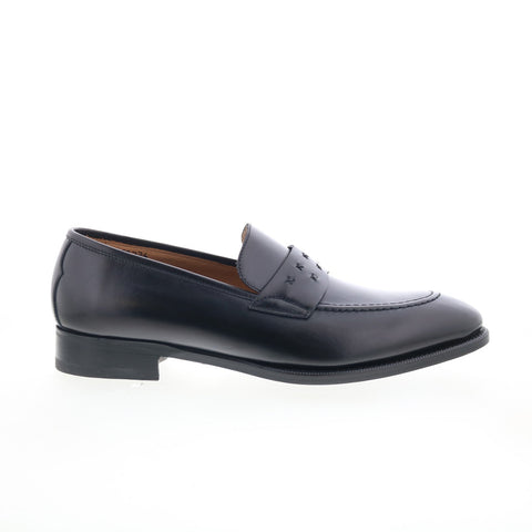 Di Bianco SB226 Mens Black Leather Slip On Loafers & Slip Ons Casual Shoes