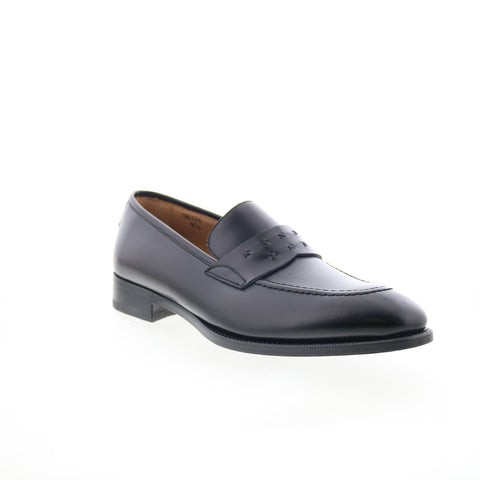 Di Bianco SB226 Mens Black Leather Slip On Loafers & Slip Ons Casual Shoes