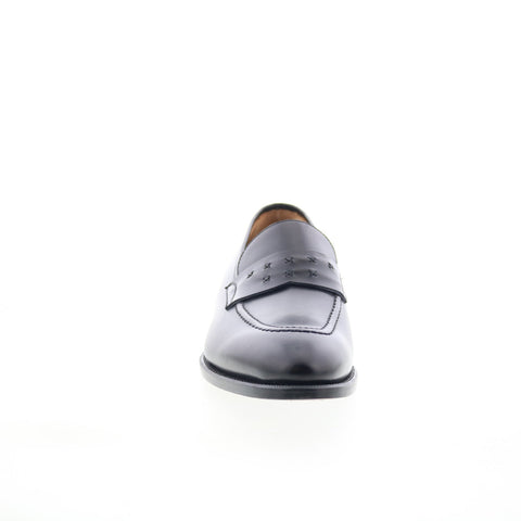 Di Bianco SB226 Mens Black Leather Slip On Loafers & Slip Ons Casual Shoes
