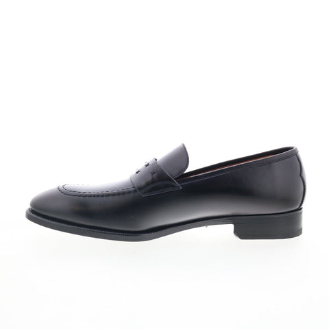 Di Bianco SB226 Mens Black Leather Slip On Loafers & Slip Ons Casual Shoes