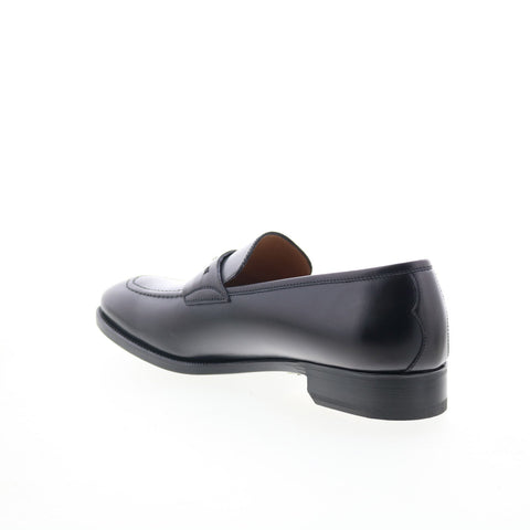 Di Bianco SB226 Mens Black Leather Slip On Loafers & Slip Ons Casual Shoes