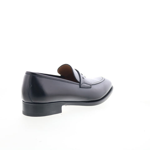 Di Bianco SB226 Mens Black Leather Slip On Loafers & Slip Ons Casual Shoes