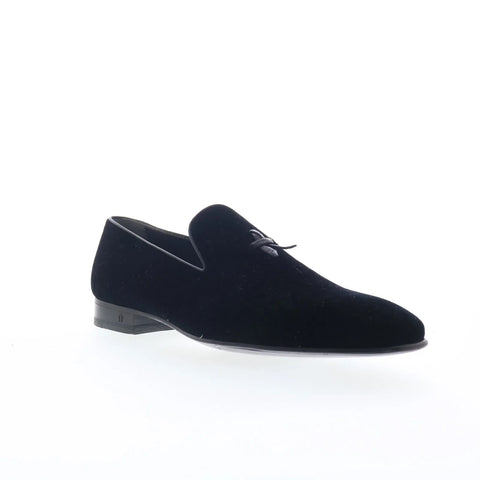 Di Bianco Trevi SB251 Mens Black Suede Loafers & Slip Ons Casual Shoes