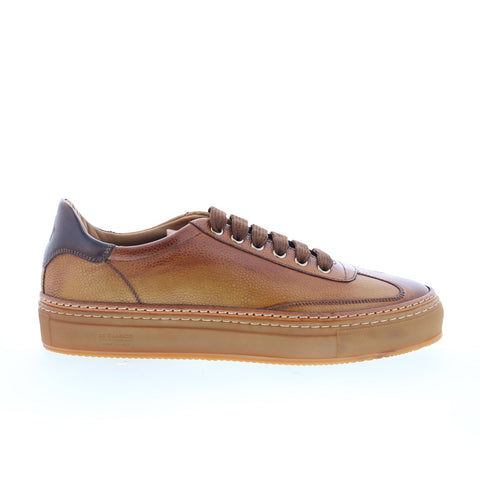 Di Bianco SB300 Mens Brown Leather Lace Up Lifestyle Sneakers Shoes