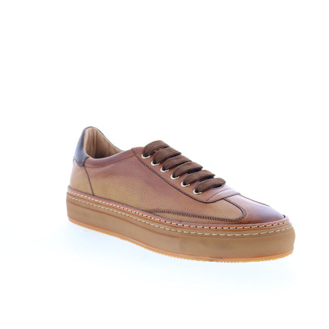 Di Bianco SB300 Mens Brown Leather Lace Up Lifestyle Sneakers Shoes
