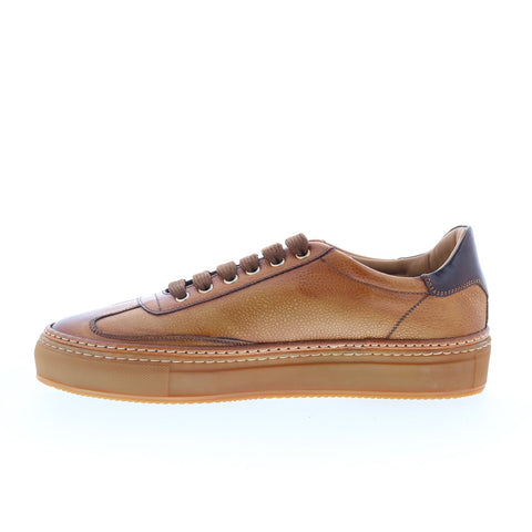 Di Bianco SB300 Mens Brown Leather Lace Up Lifestyle Sneakers Shoes