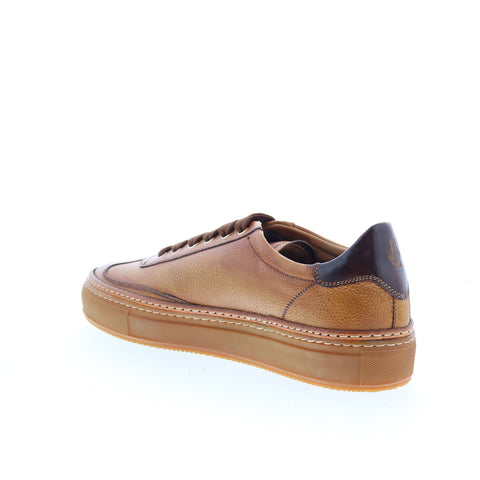 Di Bianco SB300 Mens Brown Leather Lace Up Lifestyle Sneakers Shoes