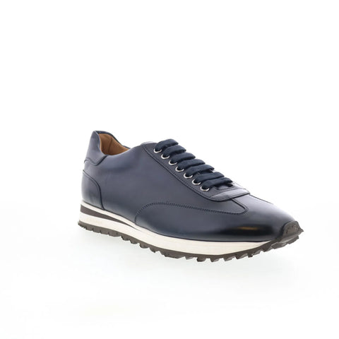Di Bianco SB307 Mens Blue Leather Lace Up Lifestyle Sneakers Shoes