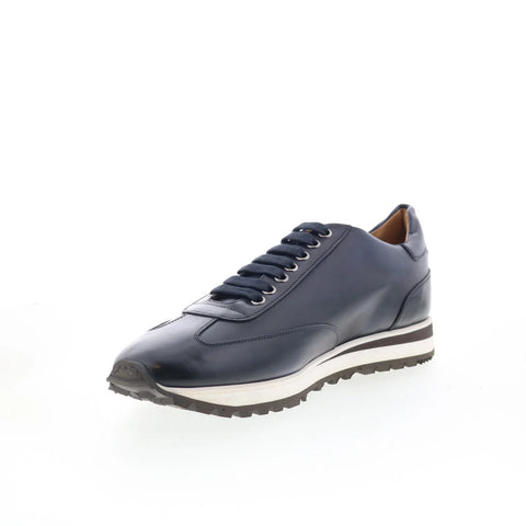 Di Bianco SB307 Mens Blue Leather Lace Up Lifestyle Sneakers Shoes
