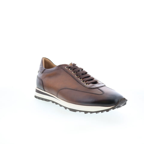 Di Bianco SB307 Mens Brown Leather Lace Up Lifestyle Sneakers Shoes
