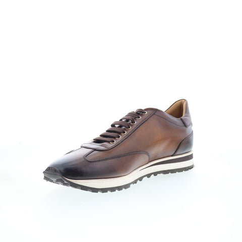 Di Bianco SB307 Mens Brown Leather Lace Up Lifestyle Sneakers Shoes