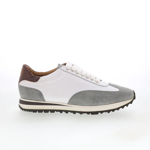 Di Bianco SB307 Mens White Leather Lace Up Lifestyle Sneakers Shoes