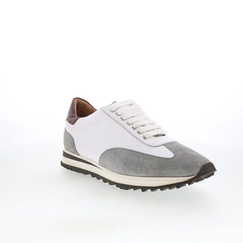 Di Bianco SB307 Mens White Leather Lace Up Lifestyle Sneakers Shoes