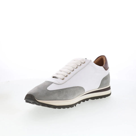 Di Bianco SB307 Mens White Leather Lace Up Lifestyle Sneakers Shoes