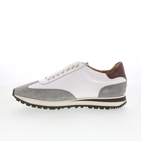 Di Bianco SB307 Mens White Leather Lace Up Lifestyle Sneakers Shoes