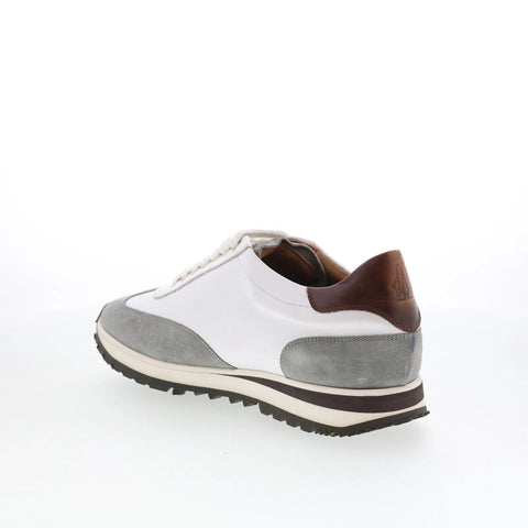 Di Bianco SB307 Mens White Leather Lace Up Lifestyle Sneakers Shoes