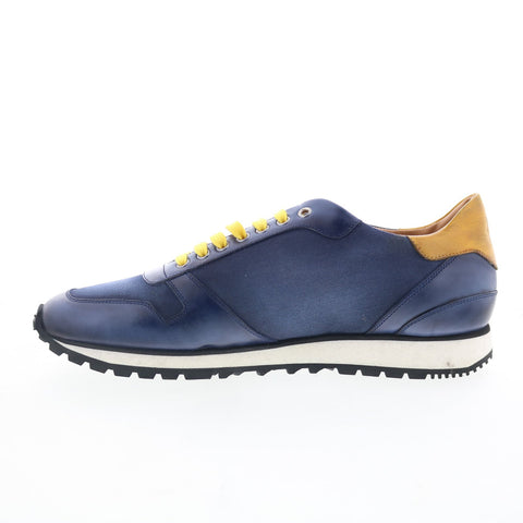 Di Bianco SB308 Trieste Mens Blue Leather Lace Up Lifestyle Sneakers Shoes