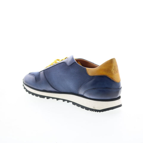 Di Bianco SB308 Trieste Mens Blue Leather Lace Up Lifestyle Sneakers Shoes