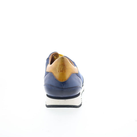 Di Bianco SB308 Trieste Mens Blue Leather Lace Up Lifestyle Sneakers Shoes