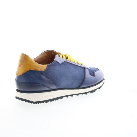 Di Bianco SB308 Trieste Mens Blue Leather Lace Up Lifestyle Sneakers Shoes