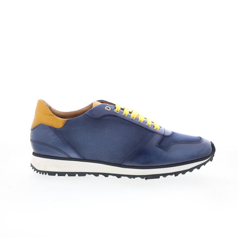 Di Bianco SB308 Mens Blue Leather Lace Up Lifestyle Sneakers Shoes