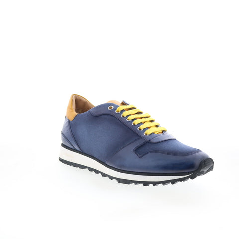 Di Bianco SB308 Mens Blue Leather Lace Up Lifestyle Sneakers Shoes