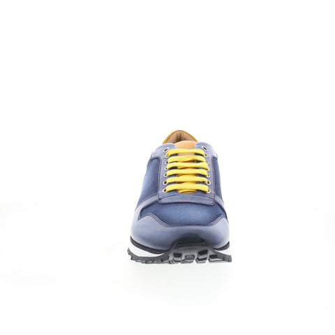 Di Bianco SB308 Mens Blue Leather Lace Up Lifestyle Sneakers Shoes