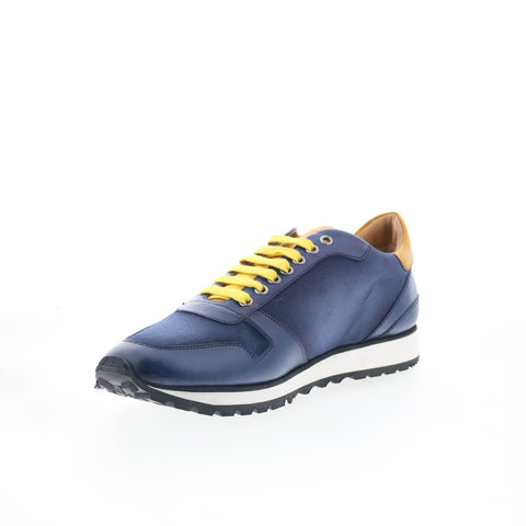 Di Bianco SB308 Mens Blue Leather Lace Up Lifestyle Sneakers Shoes