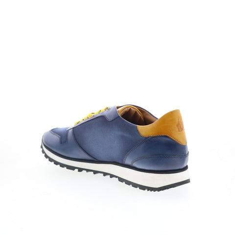 Di Bianco SB308 Mens Blue Leather Lace Up Lifestyle Sneakers Shoes
