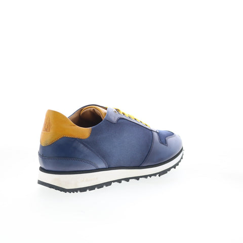 Di Bianco SB308 Mens Blue Leather Lace Up Lifestyle Sneakers Shoes